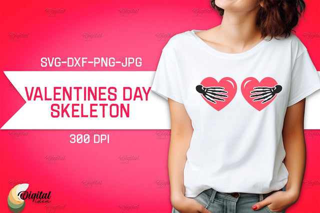 Valentine's Day Skeleton SVG. Valentine T-Shirt Skeleton SVG SVG Evgenyia Guschina 