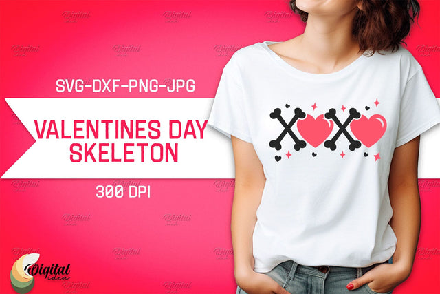 Valentine's Day Skeleton SVG. Valentine T-Shirt Skeleton SVG SVG Evgenyia Guschina 