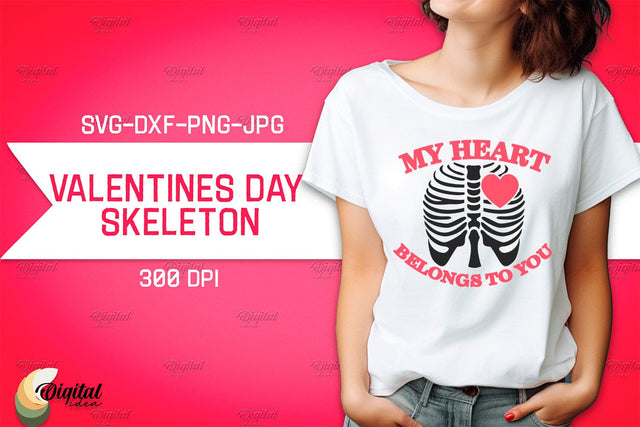 Valentine's Day Skeleton SVG. Valentine T-Shirt Skeleton SVG SVG Evgenyia Guschina 
