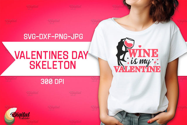 Valentine's Day Skeleton SVG. Valentine T-Shirt Skeleton SVG SVG Evgenyia Guschina 