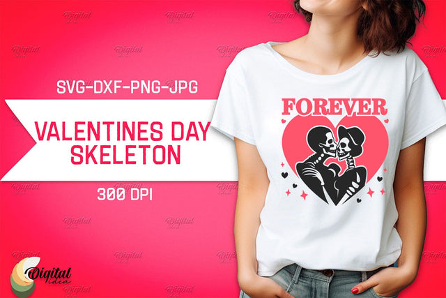 Valentine's Day Skeleton SVG. Valentine T-Shirt Skeleton SVG SVG Evgenyia Guschina 