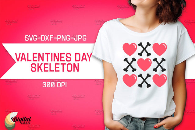 Valentine's Day Skeleton SVG. Valentine T-Shirt Skeleton SVG SVG Evgenyia Guschina 