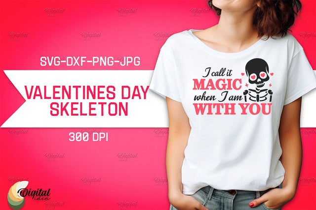 Valentine's Day Skeleton SVG. Valentine T-Shirt Skeleton SVG SVG Evgenyia Guschina 