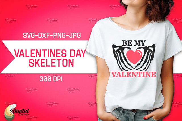 Valentine's Day Skeleton SVG. Valentine T-Shirt Skeleton SVG SVG Evgenyia Guschina 