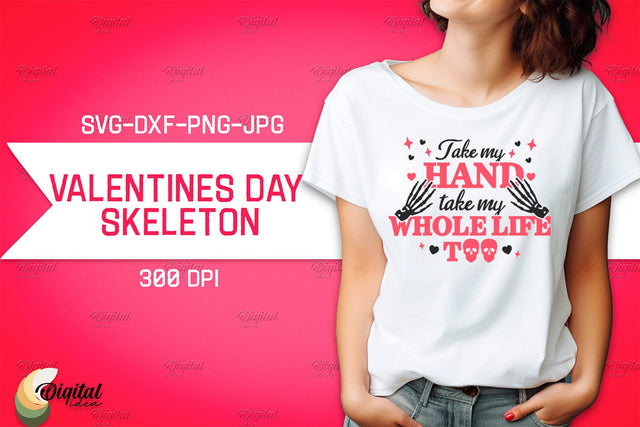 Valentine's Day Skeleton SVG. Valentine T-Shirt Skeleton SVG SVG Evgenyia Guschina 
