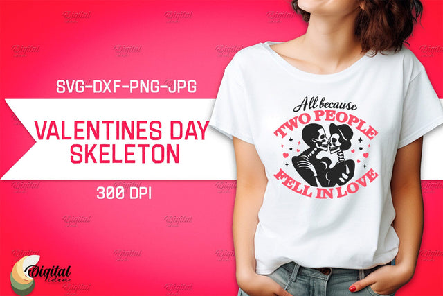 Valentine's Day Skeleton SVG. Valentine T-Shirt Skeleton SVG SVG Evgenyia Guschina 