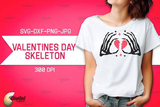 Valentine's Day Skeleton SVG. Valentine T-Shirt Skeleton SVG SVG Evgenyia Guschina 