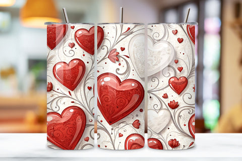 Valentine's Day Skinny Tumbler Sublimation Design, Valentines Tumbler Wrap Design | Valentines Day Tumbler wrap Sublimation FloridPrintables 