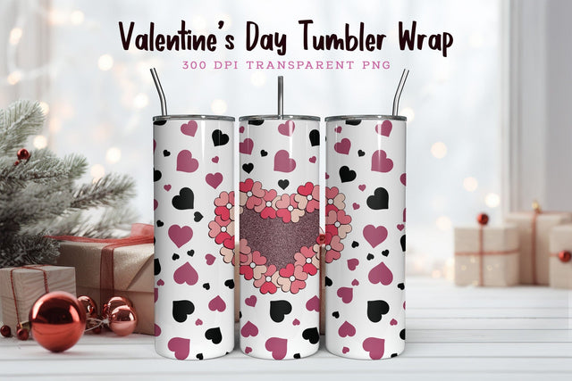 Valentines Day Skinny Tumbler Wrap PNG Sublimation CraftLabSVG 