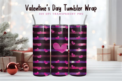 Valentines Day Skinny Tumbler Wrap PNG Sublimation CraftLabSVG 