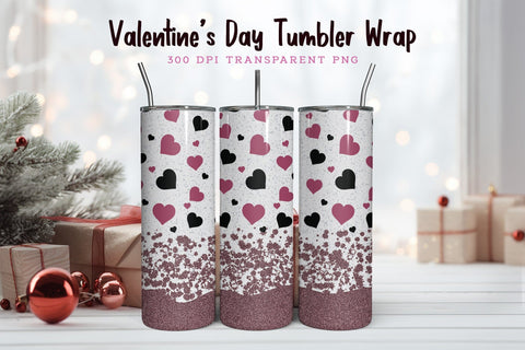 Valentines Day Skinny Tumbler Wrap PNG Sublimation CraftLabSVG 