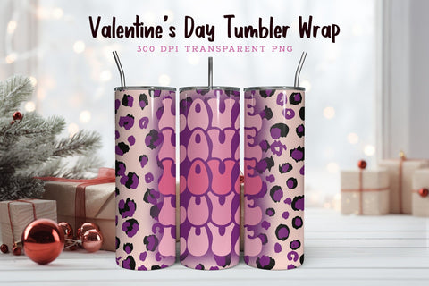 Valentines Day Skinny Tumbler Wrap PNG Sublimation CraftLabSVG 