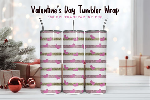Valentines Day Skinny Tumbler Wrap PNG Sublimation CraftLabSVG 