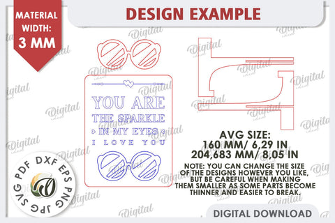 Valentines Day Stand Decor Laser Cut Bundle. Valentine Sign SVG Evgenyia Guschina 