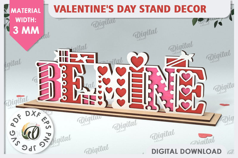 Valentines Day Stand Decor Laser Cut. Valentine Sign SVG SVG Evgenyia Guschina 