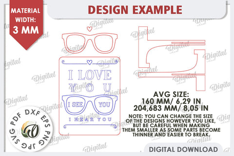 Valentines Day Stand Decor Laser Cut. Valentine Sign SVG SVG Evgenyia Guschina 