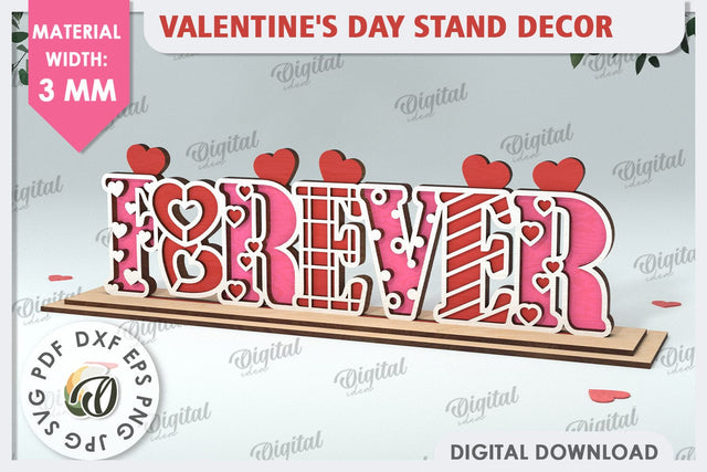 Valentines Day Stand Decor Laser Cut. Valentine Sign SVG SVG Evgenyia Guschina 