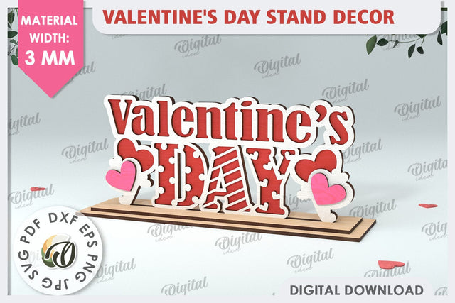 Valentines Day Stand Decor Laser Cut. Valentine Sign SVG SVG Evgenyia Guschina 