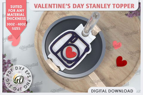 Valentine’s Day Stanley Topper LaserCut. Stanley Tumbler SVG SVG Evgenyia Guschina 