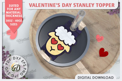 Valentine’s Day Stanley Topper LaserCut. Stanley Tumbler SVG SVG Evgenyia Guschina 