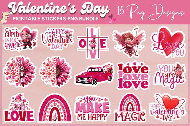 Valentine's Day Sticker Bundle SVG Regulrcrative 