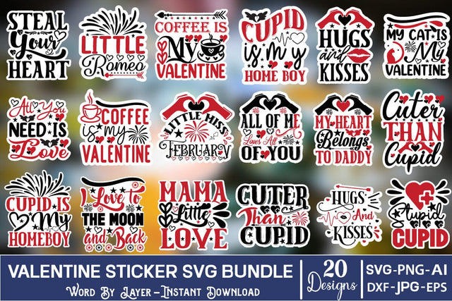 Valentine's Day Sticker Design SVG Bundle SVG Studio Innate 