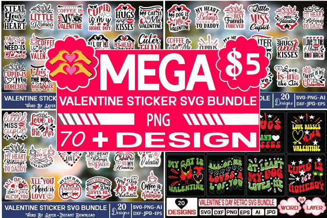 Valentine's Day Sticker Svg Bundle SVG Studio Innate 