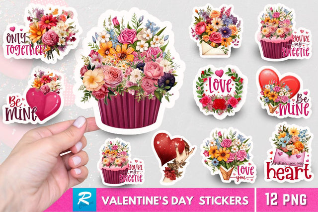 Valentine's Day Stickers Bundle Sublimation Regulrcrative 