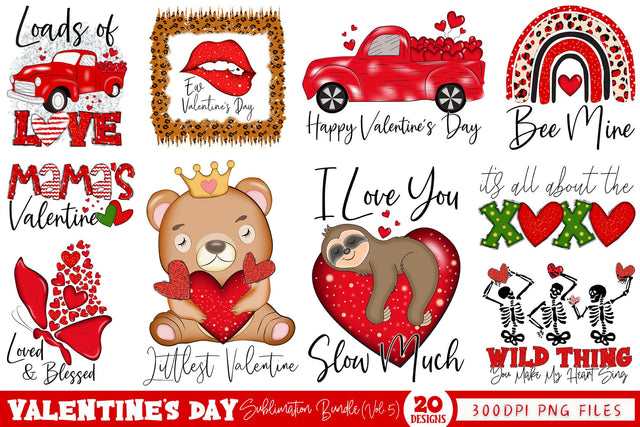 Valentine's Day Sublimation Bundle Vol.5 Sublimation CraftLabSVG 