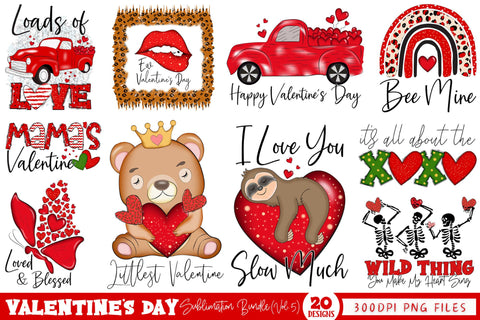Valentine's Day Sublimation Bundle Vol.5 Sublimation CraftLabSVG 