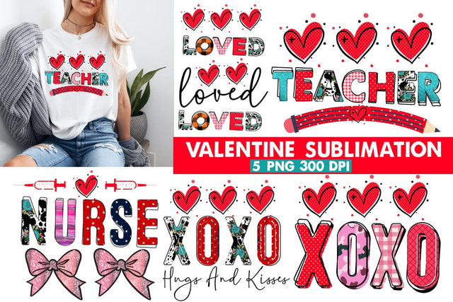 Valentine's Day Sublimation Bundle,Valentine's Day Design Bundle,Happy Valentine's Day Sublimation PNG, Valentine Sublimation PNG SVG BlackCatsMedia 