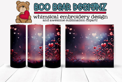 Valentines Day Sublimation tumbler Wrap Sublimation Boo Bear Designz 