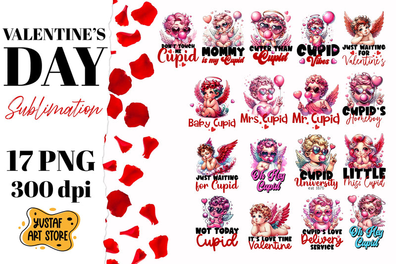Valentine's Day sublimation. Valentine Cupid bundle Sublimation Yustaf Art Store 