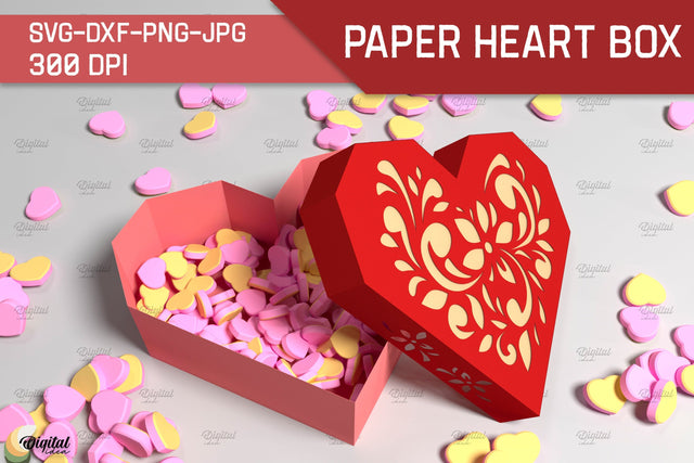 Valentines Day SVG. 3D Paper Heart Box 3D Paper Evgenyia Guschina 