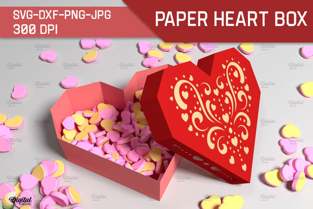 Valentines Day SVG. 3D Paper Heart Box 3D Paper Evgenyia Guschina 
