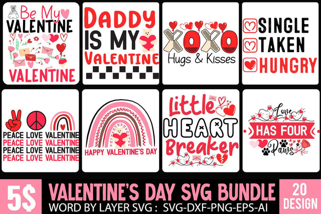 Valentine's Day SVG Bundle , Happy Valentines SVG Bundle,Valentines Day SUblimation Design PNG, Love SVG Bundle, Heart Clipart BUndle , Love SVG Bundle Quotes SVG BlackCatsMedia 