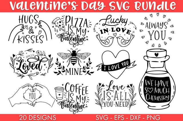 Valentine's Day SVG Bundle Sublimation Cut file SVG Freeling Design House 