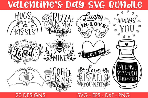 Valentine's Day SVG Bundle Sublimation Cut file SVG Freeling Design House 