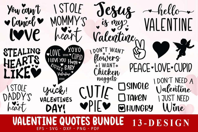 Valentine's day svg bundle | Valentine Design for Shirt | Trendy Heart Love Cricut Sublimation SVG FiveStarCrafting 