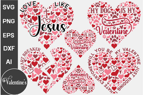 Valentine's Day SVG Bundle, Valentine Quote SVG Bundle, SVGs, Food & Drink, Print & Cut, Quotes and Sayings SVG DesignPlante 503 