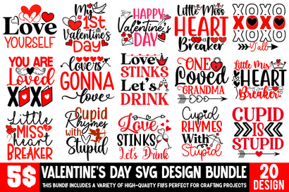 Valentine's Day SVG Bundle, Valentine's Day T-shirt Design Bundle, Valentine's Day Sublimation BUndle SVG Insomnia Std 