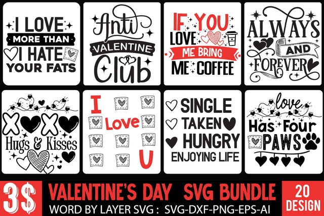 Valentine's Day SVG Bundle , Valentines SVG Bundle,Love SVG Bundle, Heart Clipart BUndle , Love SVG Bundle Quotes SVG BlackCatsMedia 