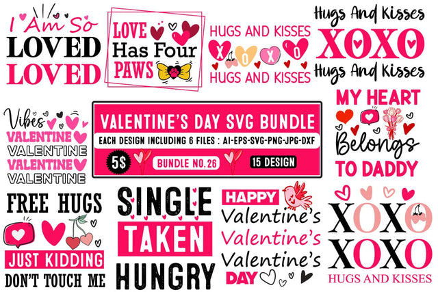 Valentine's Day SVG Bundle,Happy Valentine's Day SVG Bundle,Valentines Sign Bundle,Valentine's Day Sublimation Bundle,Love SVG Bundle,Valentines Shirt Bundle,Valentine's Quotes Bundle SVG BlackCatsMedia 