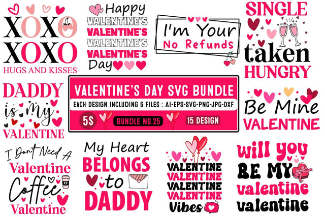 Valentine's Day SVG Bundle,Happy Valentine's Day SVG Bundle,Valentines Sign Bundle,Valentine's Day Sublimation Bundle,Love SVG Bundle,Valentines Shirt Bundle,Valentine's Quotes Bundle SVG BlackCatsMedia 