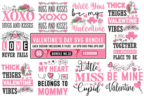 Valentine's Day SVG Bundle,Happy Valentine's Day SVG Bundle,Valentines Sign Bundle,Valentine's Day Sublimation Bundle,Love SVG Bundle,Valentines Shirt Bundle,Valentine's Quotes Bundle SVG BlackCatsMedia 