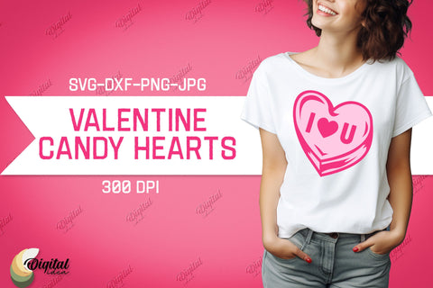 Valentine's Day SVG. Candy Hearts Bundle. Valentine Shirt SVG SVG Evgenyia Guschina 