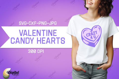 Valentine's Day SVG. Candy Hearts Bundle. Valentine Shirt SVG SVG Evgenyia Guschina 