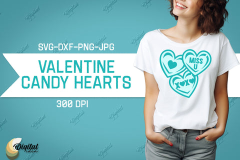 Valentine's Day SVG. Candy Hearts Bundle. Valentine Shirt SVG SVG Evgenyia Guschina 