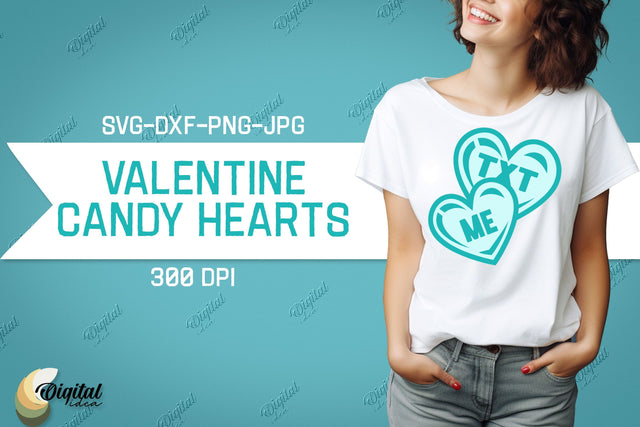 Valentine's Day SVG. Candy Hearts. Valentine Shirt SVG SVG Evgenyia Guschina 