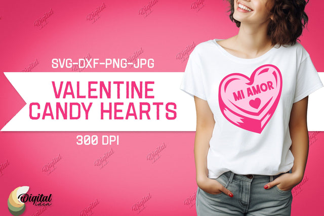 Valentine's Day SVG. Candy Hearts. Valentine Shirt SVG SVG Evgenyia Guschina 